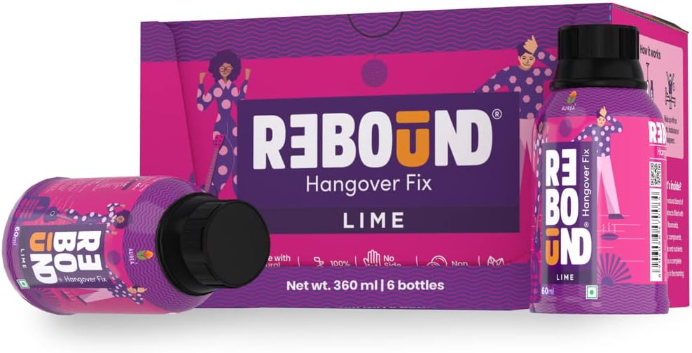 Rebound Pack of 6 - Clinically Proven Natural Hangover Fix 6 X 60ml liquid (360ml )