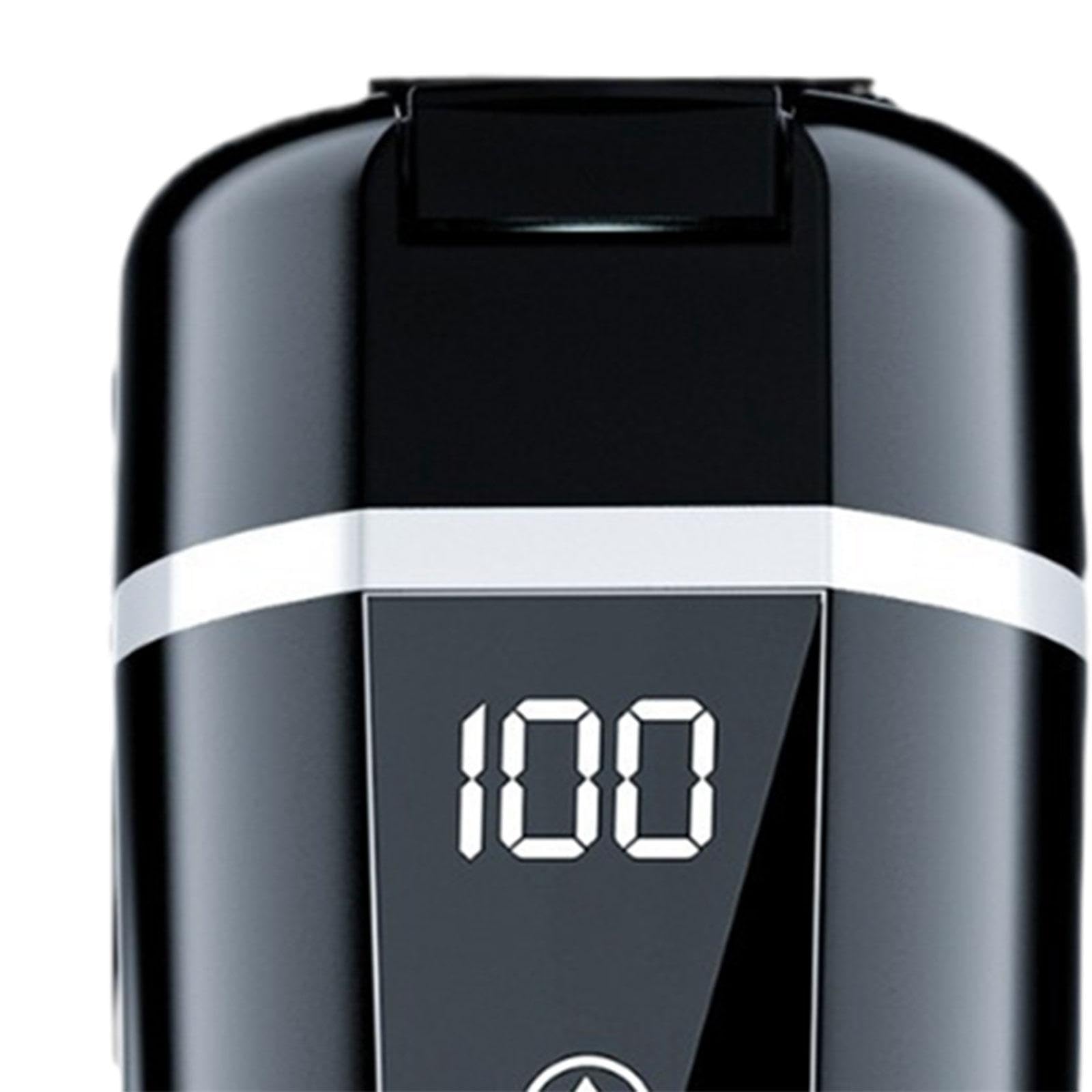 Taza Calefactable para Coche con Tapa Hermética Vaso Térmico Portátil Termo Eléctrico de Acero Inoxidable Pantalla Adecuada para Viajes Oficina Ca, Negro, Individual