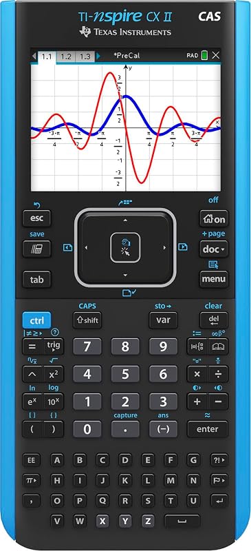 TI-Nspire CX II CAS Color Graphing Calculator with Student Software (PC/Mac) | Powerful Computer Algebra System; Computer Software included