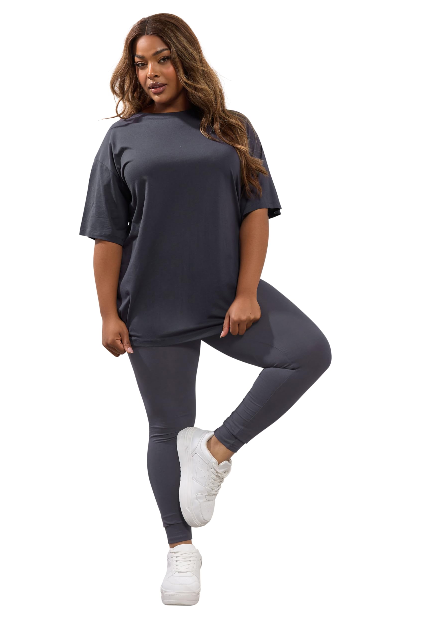 Yours Women's Grey Elasticated Jersey Leggings In | : Size 20