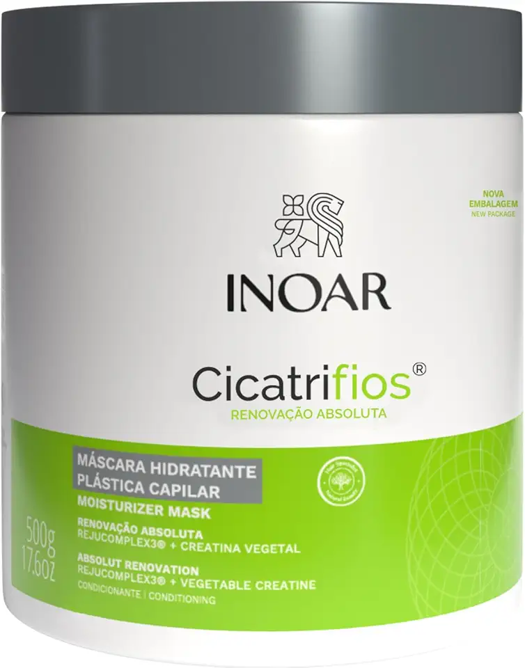 Inoar, Máscara Capilar CicatriFios – Hidratação, Brilho Intenso, Antifrizz e Recuperação dos Fios com Rejucomplex3-500g