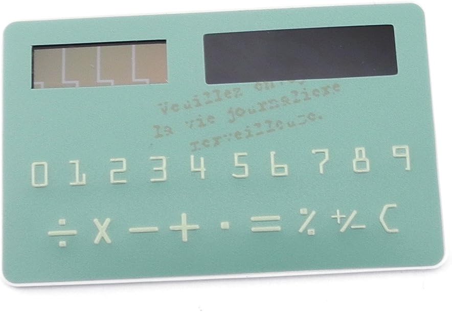 Doulex Mini Slim Credit Card Solar Power Calculator Small Pocket Calculator