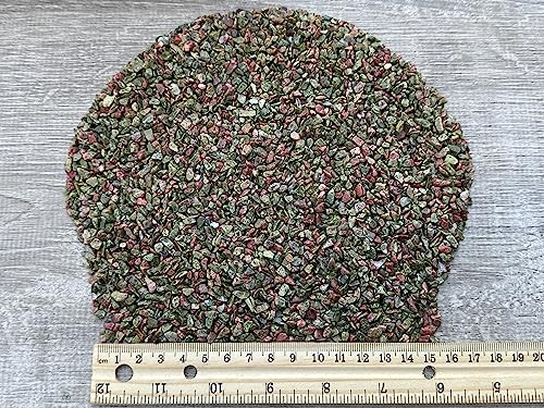Image of GAF TREASURES 2 oz Lot Natural Semi Tumbled Gemstone Chips, Crushed Mini Crystals, Undrilled Crystal Chips (Unakite)