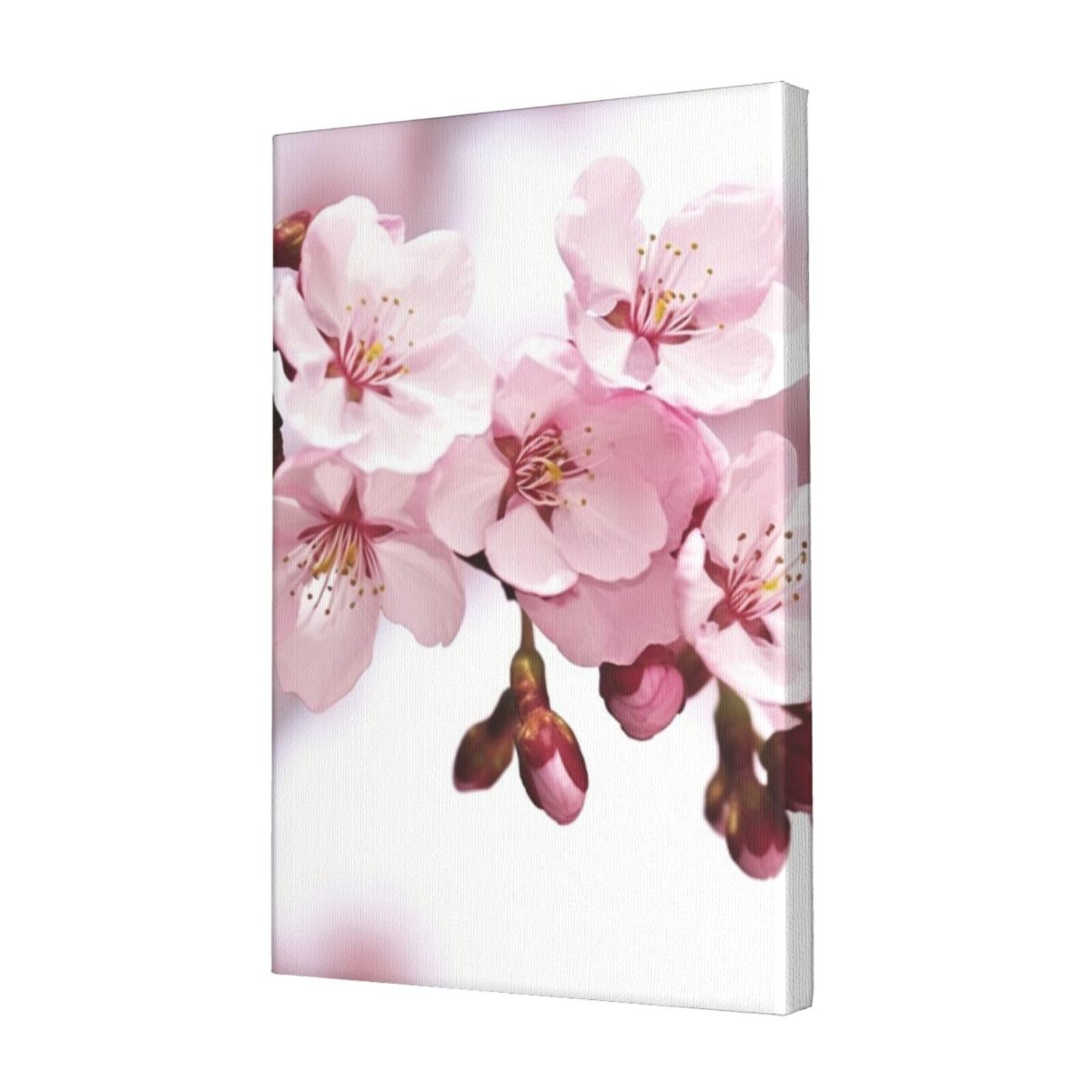 KLOPH Cherry Blossom Canvas Wall Art for Living Room 12"x18" Modern Artwork Painting for Bathroom Hanging Canvas Prints Aesthetic Wallart for Bedroom Kitchen Office Wall Decor
