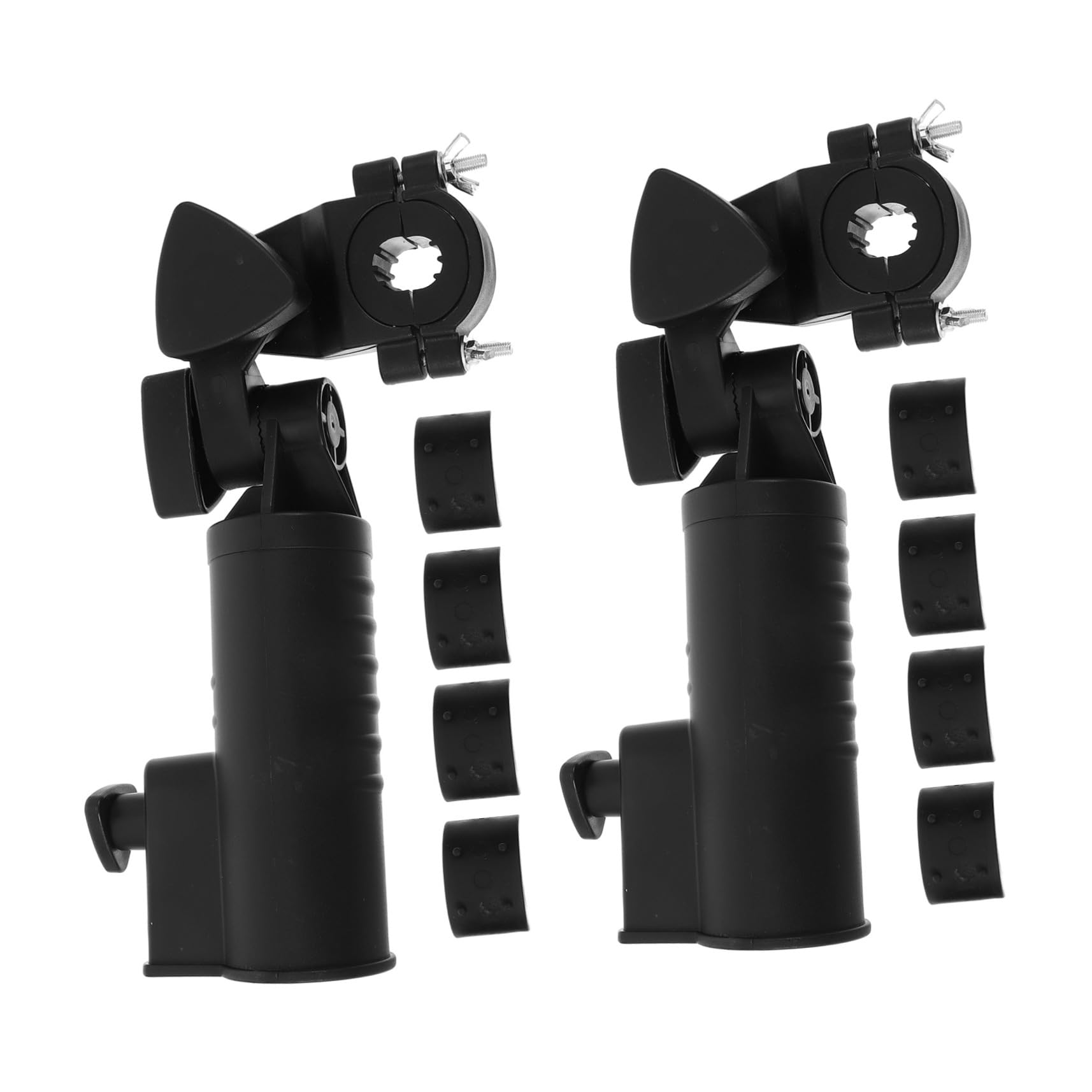 WOONEKY 2 Piezas Soporte para Paraguas de Golf Soporte con Abrazadera Resistente para Carrito de Golf Montaje Fácil para Torneos y Uso Diario Accesorio Duradero para Actividades al Aire