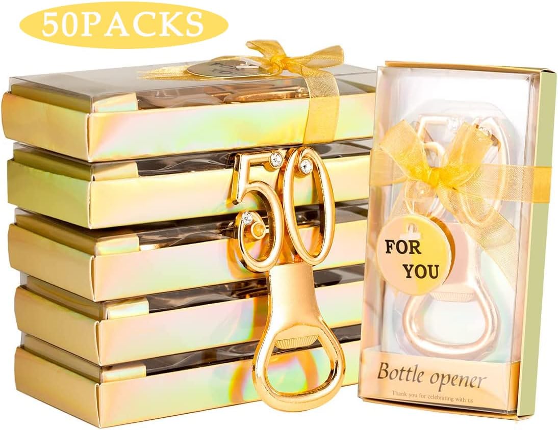 50個パックゴールデン 50個 栓抜き 50回目の誕生日パーティーの記念品または50周年結婚記念パーティーギフト 50回目の誕生日パ