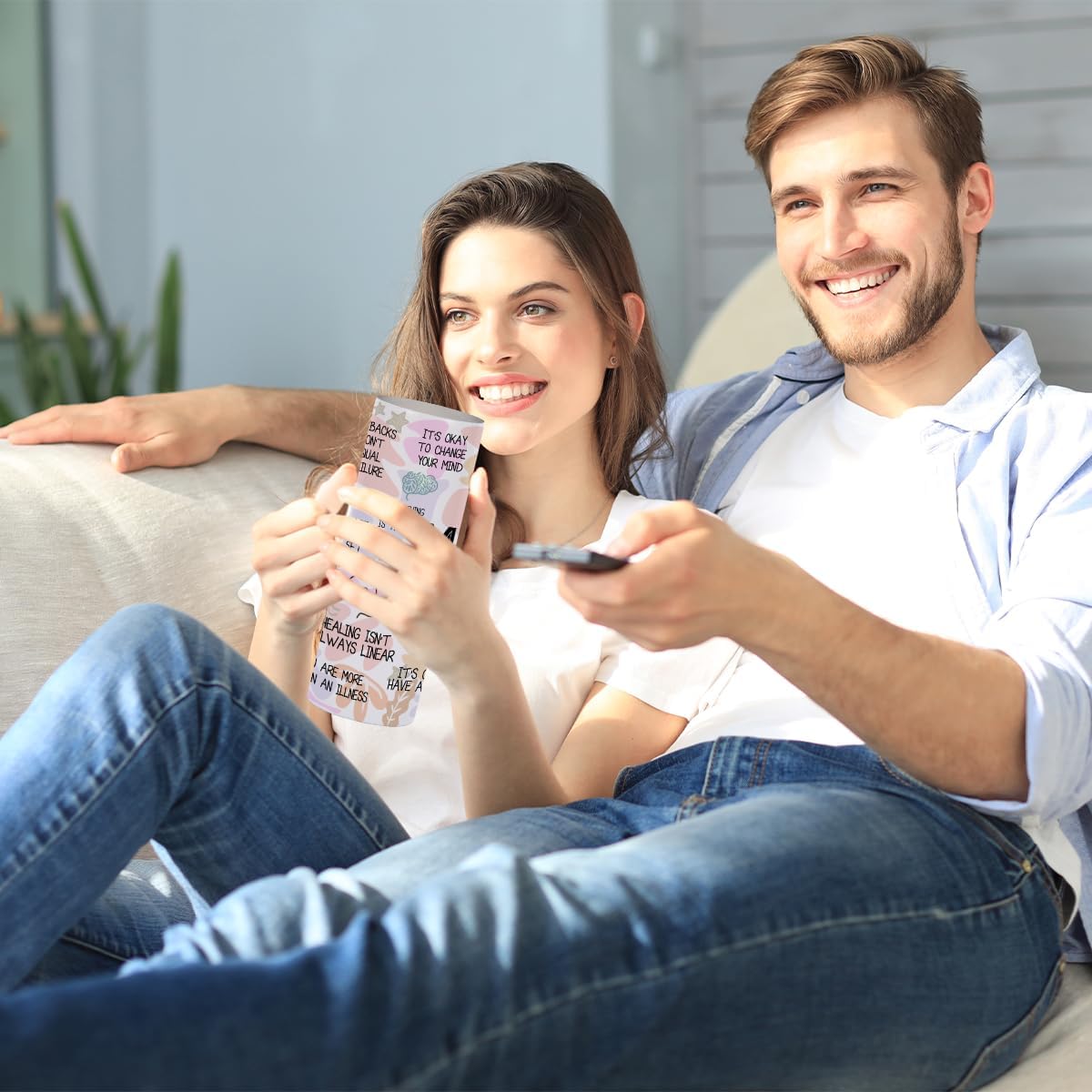 20 oz Skinny Tumbler Stainless Steel Insulated Tumblers Coffee Mug Thermal Travel Cup with Lid, Mental Health Gifts, Positive Affirmations Inspirational Gifts for Women Girls Therapist - Image 5