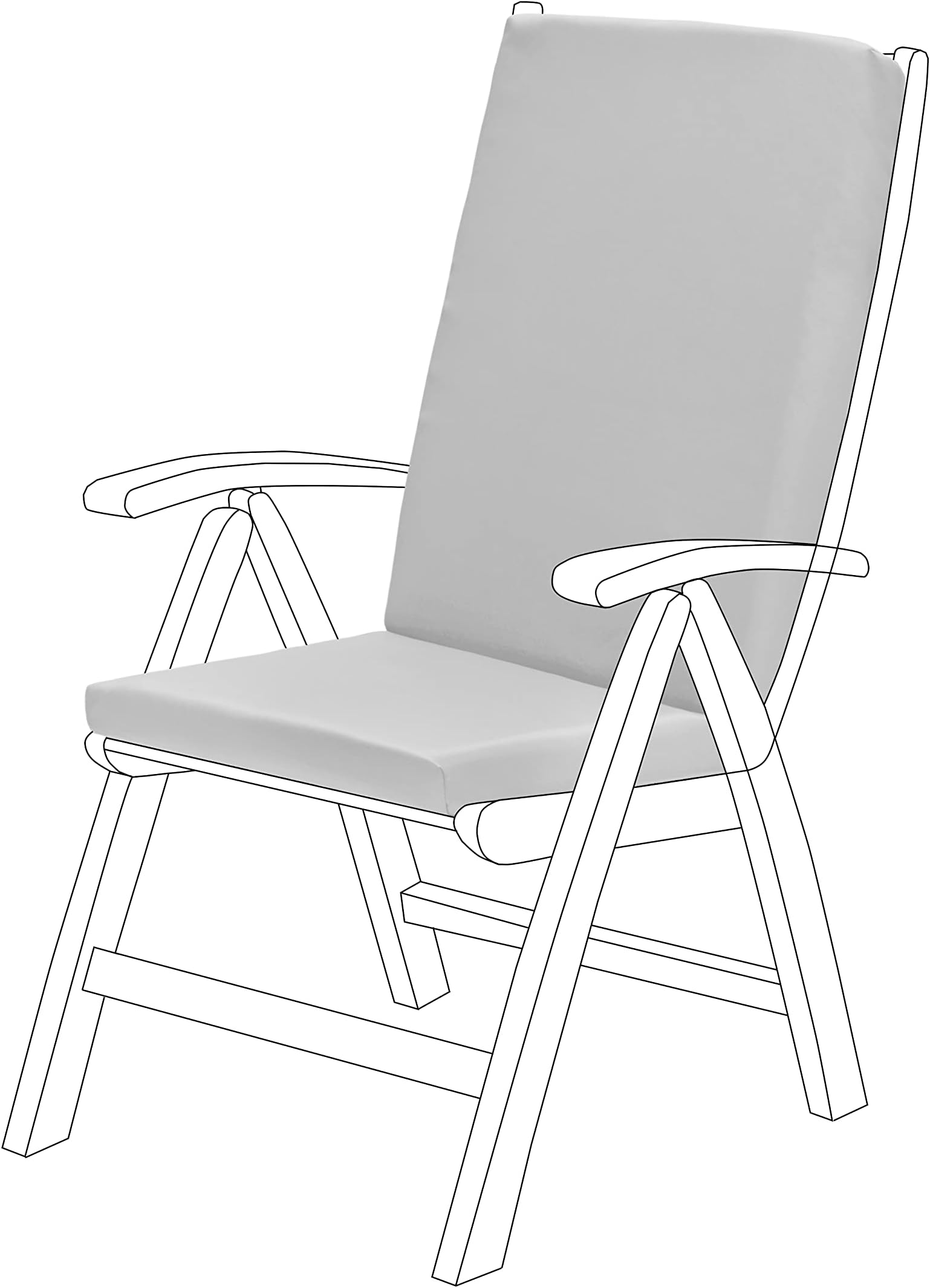 GardenistaGarden High Back Chair Seat Pad | Outdoor Indoor Seating Cushion | Water Resistant Material | Soft Durable and Comfy | Secure Ties | Foldable Lightweight and Easily Wipe Clean (Grey)