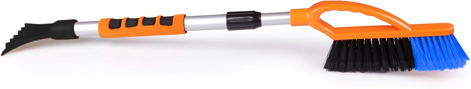 Ondis24 Teleskop Eiskratzer Mit Besen - Ausziehbar 77-107cm Mit Softgriff Für Auto & LKW