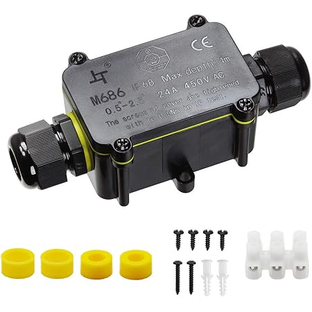 Abzweigdose Verbindungsdose Huyu 2 Wege Junction Box Ip68 Wasserdichte Verteilerdose Kabelverbinder Aussen Elektrischer Aussenverteilerdose Erdkabel Klemmdose Kabeldurchmesser O 4mm 12mm 2 Wege Amazon De Beleuchtung