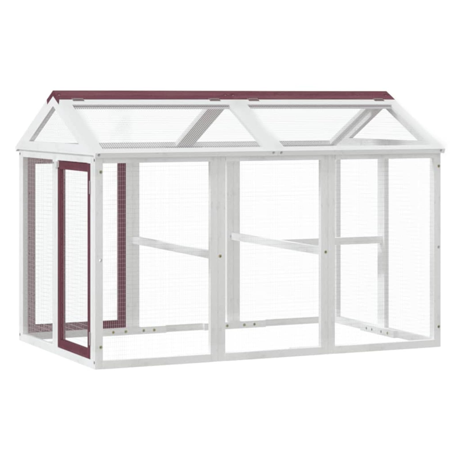 Homgoday Kojec dla zwierząt Moka 141 x 94 x 104 cm z litego drewna sosnowego, dekoracja klatki dla psa klatka dla psa wewnętrzna Kennel dla psów klatki dla psów na zewnątrz ogrodzenie dla psa