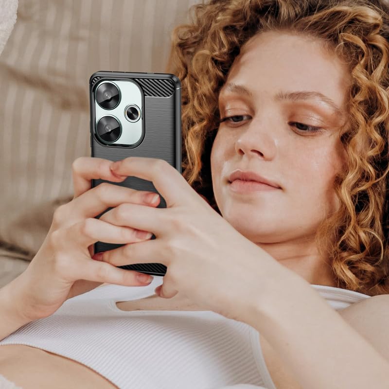 Image of Hybrid Carbon Fiber Back Case for Poco F6 5G (Black)