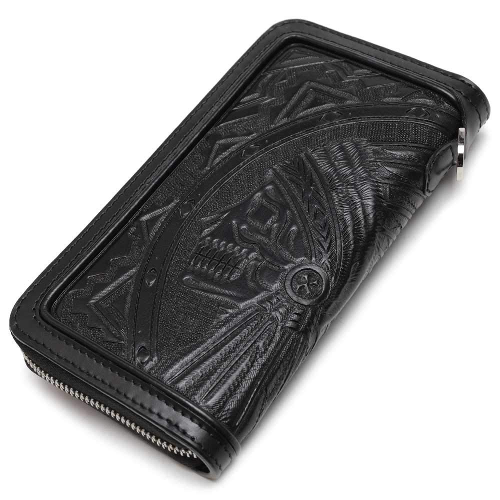 Amazon | [Mama kin'] 長財布/カービング/牛革/レザーウォレット