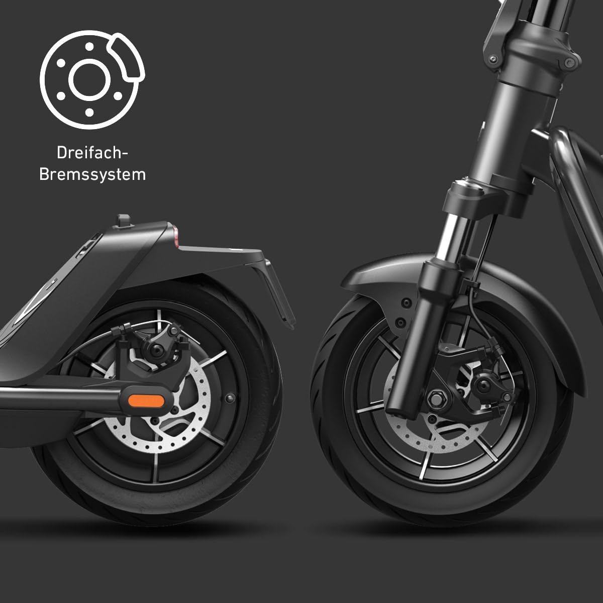 NIU KQi 200er, 300er Serie E-Scooter mit Straßenzulassung (je nach Model bis zu 60km Reichweite, 25 Prozent Steigung u. 120kg Belastung; breite Luftreifen; große Trittfläche; klappbar; Display; App)