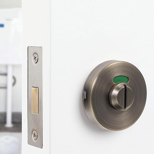 Miniatura 5 de Uonlytech Cerradura indicadora de baño, cerradura de baño ocupada vacante, cerrojo ocupado para puerta de baño, cerradura de puerta comercial,