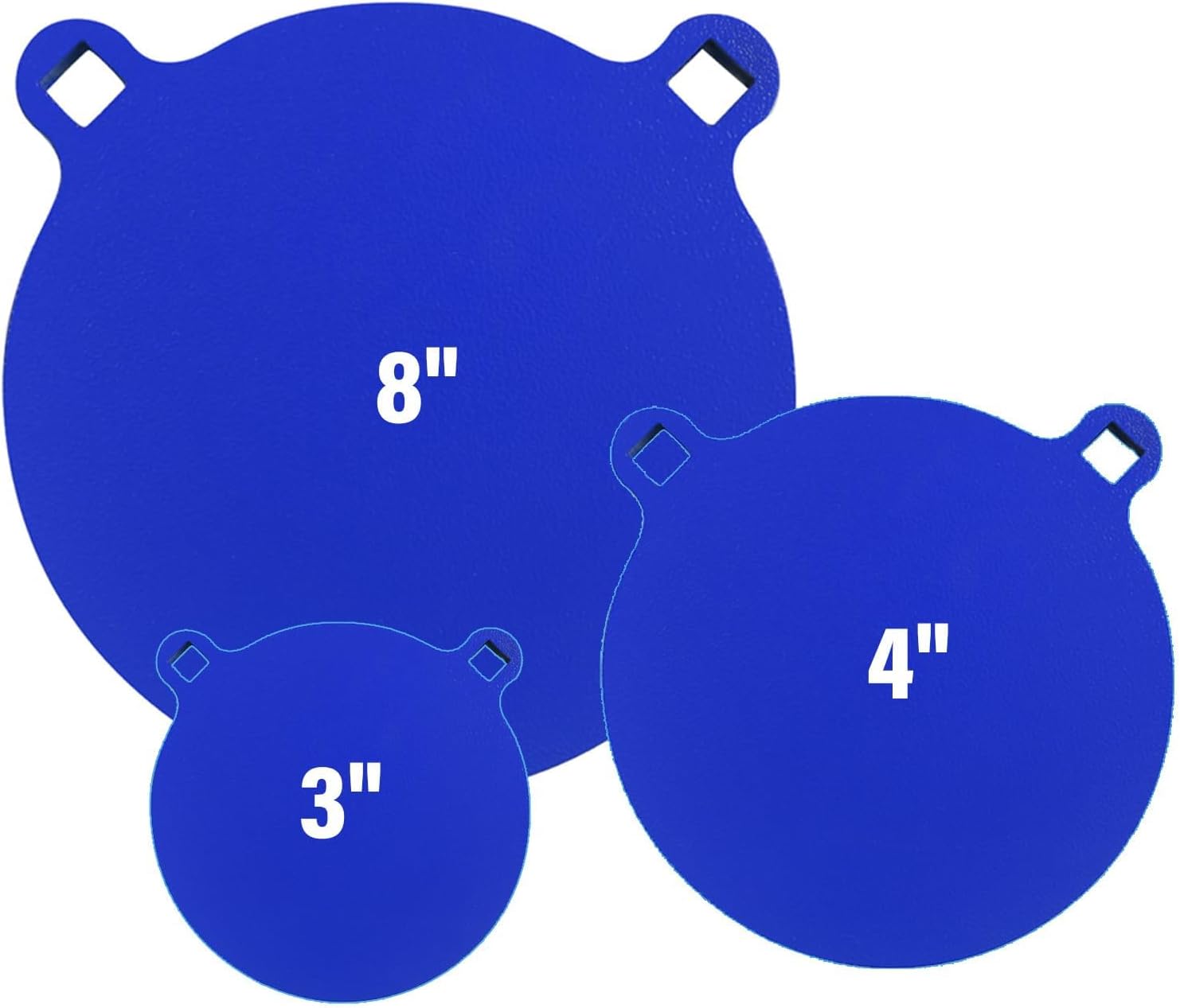 AR500 Steel Target Thick3/8,Diameter 3”& 4“& 8” Blue Training Combo，The Progression Kit from Precision to Speed,The Value Choice