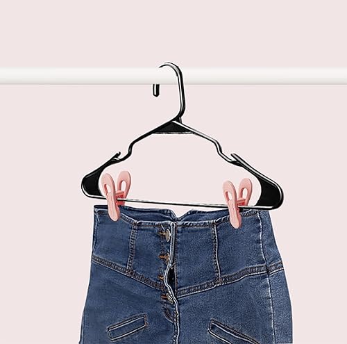 Vista 33 de Clips de plástico multiusos, 50 unidades, color gris, perfectos para perchas de plástico de terciopelo