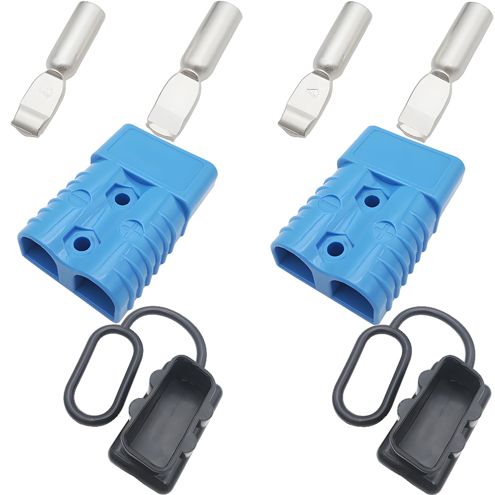 CESFONJER 175A 600V Connettori di Batteria, 1/0-2AWG Kit Connettore Connessione e Disnnesto Rapida di Batteria, per Auto, Caravan, Winch Trailer Verricello (blu)