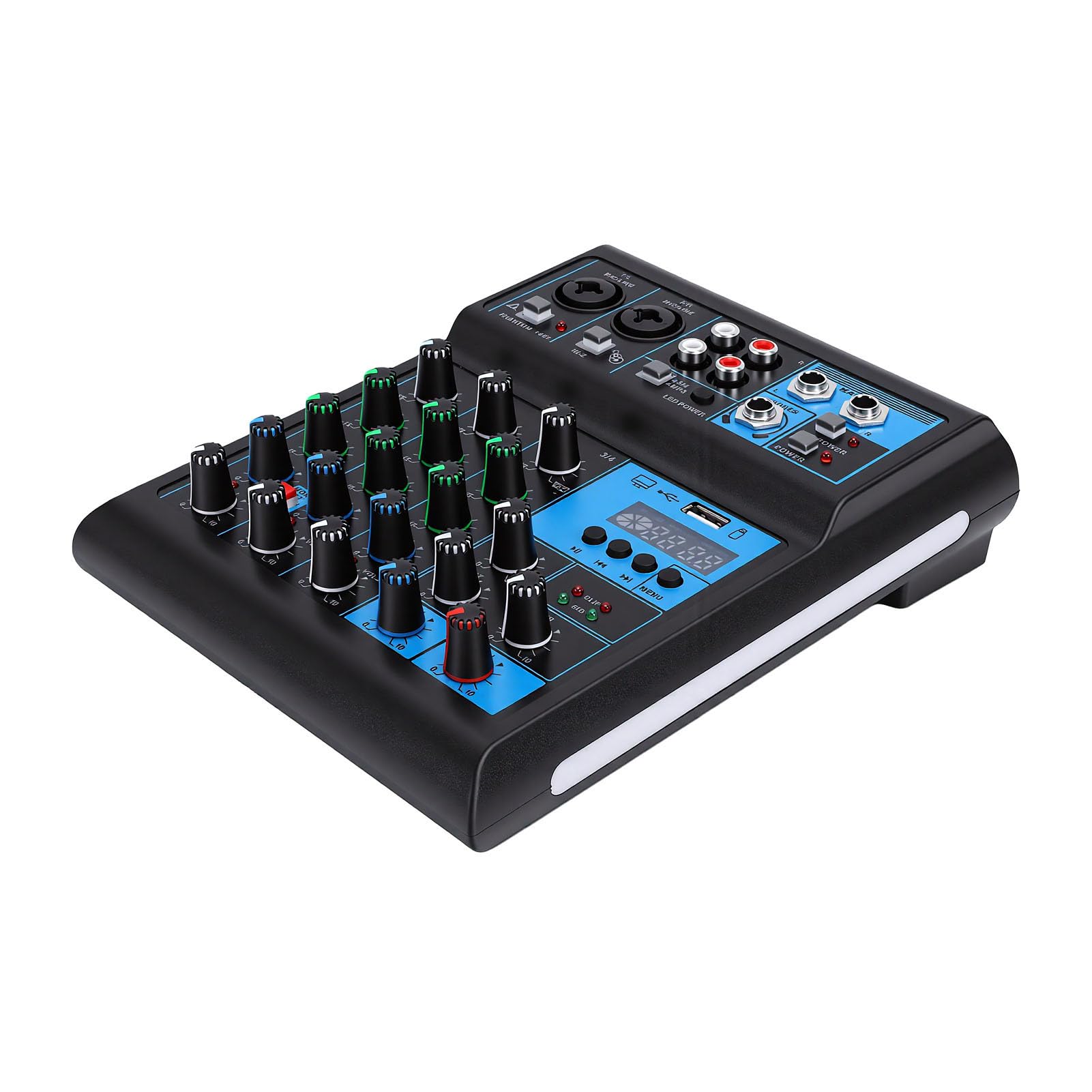 Fabater Mixer Karaoke a 4 con Bluetooth e Doppi Microfoni UHF Ideale per Feste in Casa, Eventi Professionali, Struttura Durevole