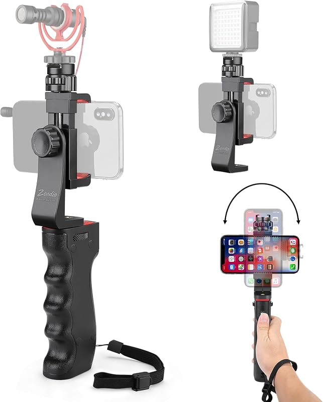Wireless Smartphone Stabilizer, Vlogging Video Handle Grip, with Clamp Mount and Remote Shutter for iPhone and Android Phone and Other Smartphone