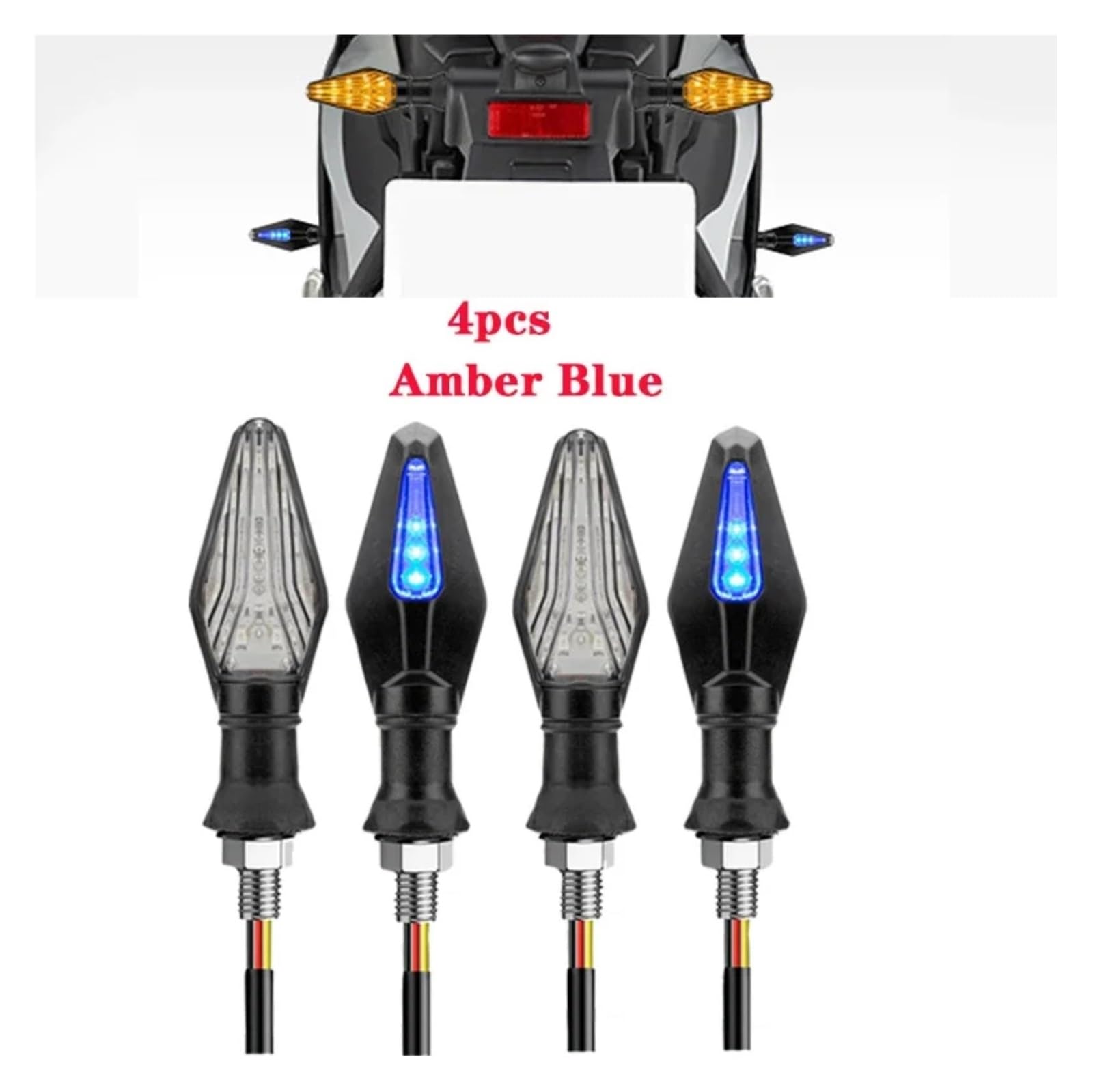 QWQNMC Indicatore Direzione Moto 12V Moto Freccia Spia Indicatore di Direzione Luce Lampeggiante(4pcs)