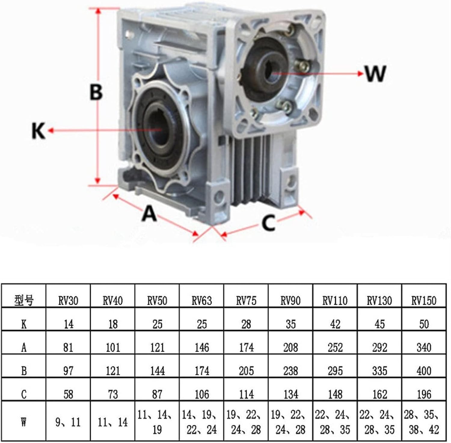 Speed Box NMRV030 Gearbox, 5:1-80 :1 for 9mm/11mm Input Shaft, 90 Degree Worm Gear Speed Reducer Reducer Gearhead (Size : 25 Ratio 1, Color : Flange 63B14)