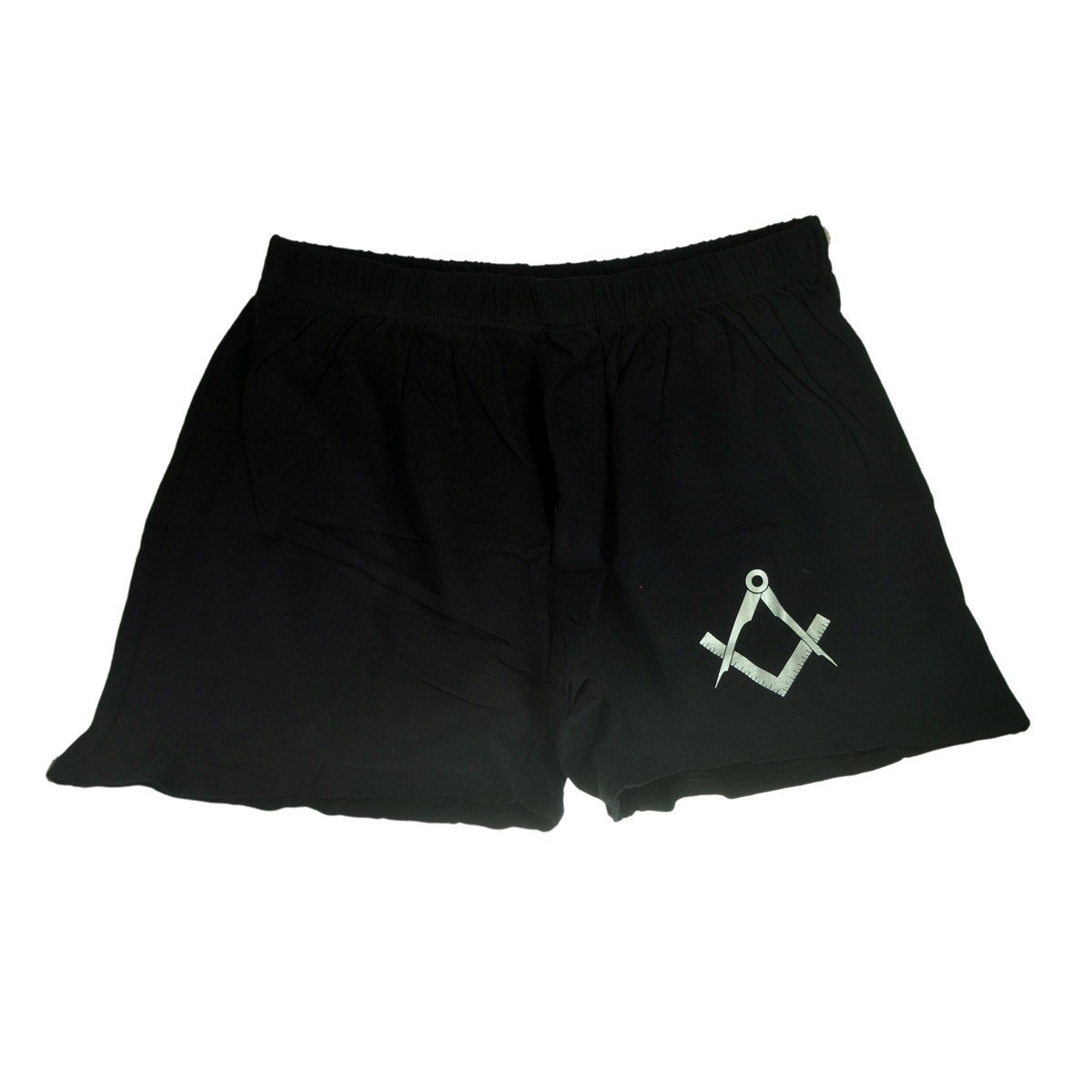 Gtr-Prestige Giftware Men's Black Masonic Boxer Shorts With Silver Design Without G (Medium (32-35"))