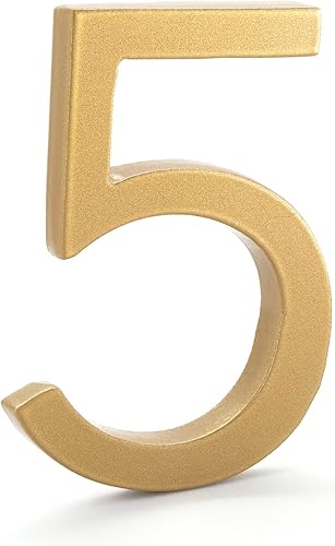 Miniatura 92 de Montague Metal Products MHN-06-F-RB1-9 Números de casa de dirección flotantes modernos de aluminio cepillado sólido, 6 pulgadas, bronce romano Negro