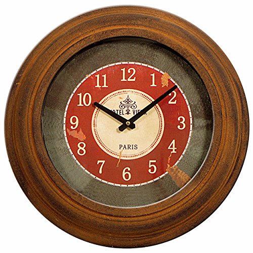 Carrick Motif Cbwjt Horloge Murale en métal Bronze Rond, Marron Rustique