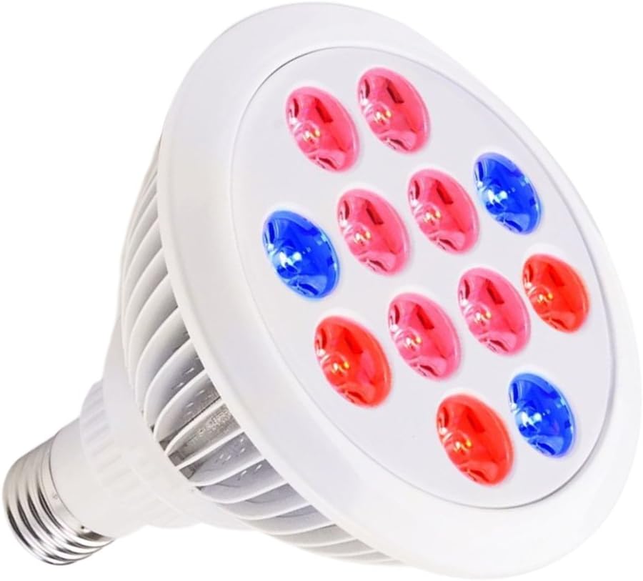 Glen Mila Led Grow Light Bulb,Grow Light for Indoor Plants, Grow Lamp for Hydroponics Greenhouse, Plant Lights for Vegetables and Flower (12 wattage, 3 Bands & E27 Base)