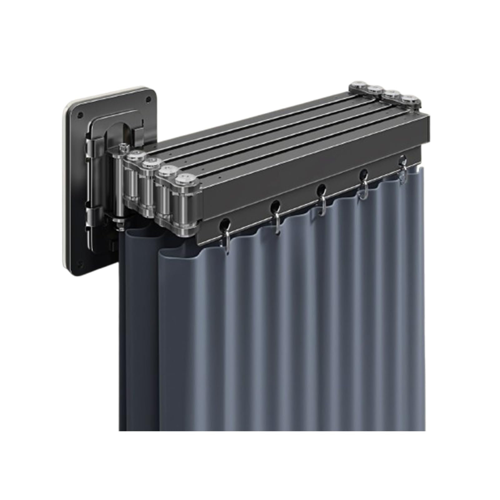 Tringle à rideau de douche angle réglable et pliable pour une étanchéité maximale
