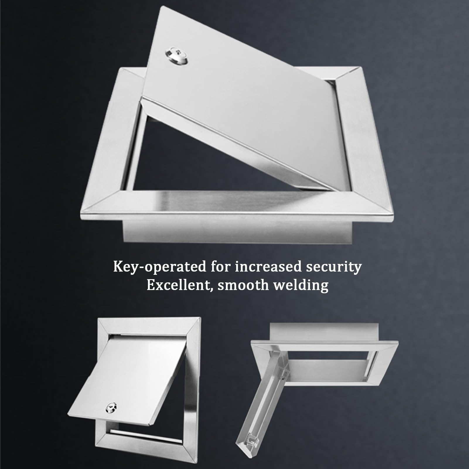 Uniwersalny aluminiowy panel dostępu, wodoodporna, stalowa osłona do płyt kartonowo-gipsowych i hydraulicznych, trwały panel naprawczy z zatrzaskiem 30 x 30 cm srebrne wykończenie
