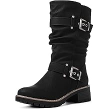 Women's Mid Calf Dress Boots Biker Motorcycle Riding Boots Women For Women