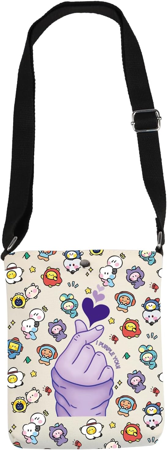 CMNIM K-Pop Crossbody Bag Korean Boys Band Inspired Gifts for Korean Group Fans Friends Korean Music Merch Bangtan Boys Gifts - Image 6