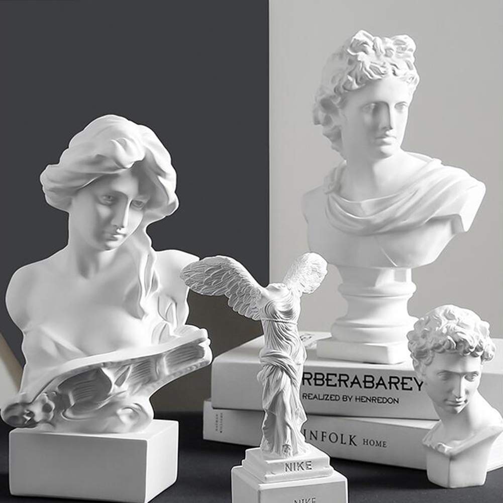 Busto di David Scultura Classica Statuina Greca Artigianato Decorazione per la Casa Ornamenti da Schizzo Regalo