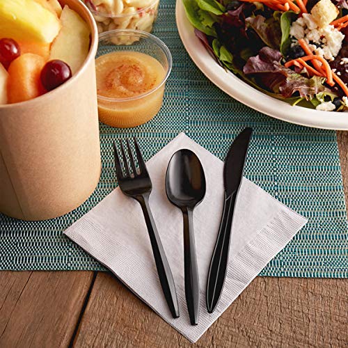 1000 Plastic Spoons Black Medium Weight | Plastic Cutlery Disposable Teaspoons Utensils | Bulk Durable Plasticware Cutlery | Great For Celebrations, Parties, Travels, Events, And Everyday Use #TOP4