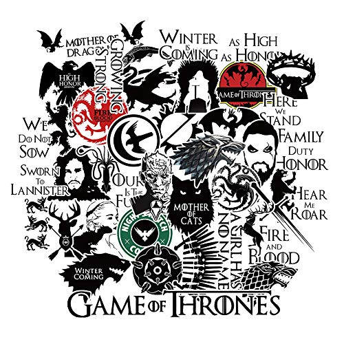 S-003 46pcs Game of Thrones Season 8 Stickers 2 Sheets/Pack MacBook Pro Vinyl Stickers MacBook Air Stickers for Water Bottles Hydro Flask Stickers Vsco Stickers Laptop Stickers