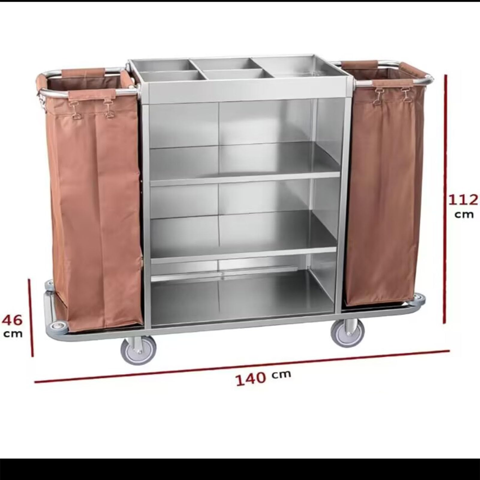 TFDRSEXVD Carrello per la Pulizia/Albergo Carrello per Le Pulizie Commerciale con Sacchi Carrello per custodi Commerciale Carrelli per la Pulizia su Ruote,Argento,Type B