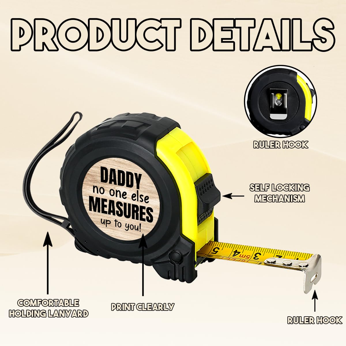 Father Day Tools Gifts Dad Tape Measure Woodworker Carpenter Gifts for Stepfather Papa Father Best Gifts Idea for Daddy Happy Fathers Day Measuring Tape