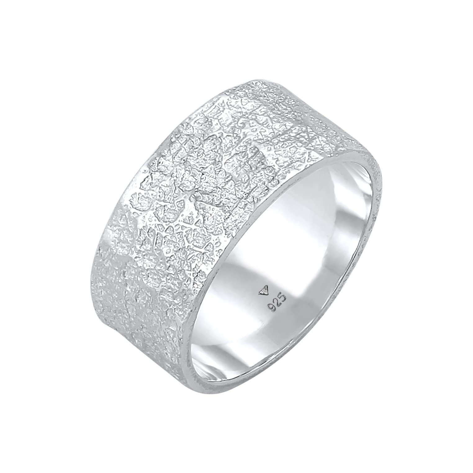 Kuzzoi Anello da uomo (9 mm) forgiato a mano, anello da uomo in argento sterling 925, alla moda, stile usato, anello con struttura rustica lucidato, misura anello 60-66, 0612992920