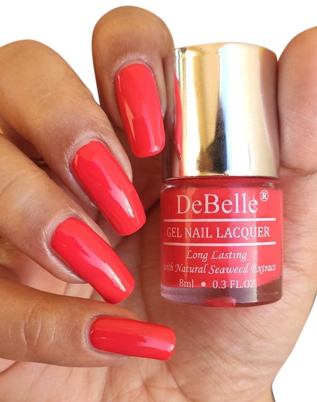 DeBelle Gel Nail Polish Princess Belle' (Coral Orange), 8 ml