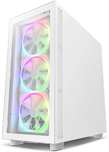Miniatura 41 de NZXT H7 Flow RGB - Carcasa compacta ATX para juegos de PC de media torre - Panel frontal perforado de alto flujo de aire - Panel lateral de vidrio