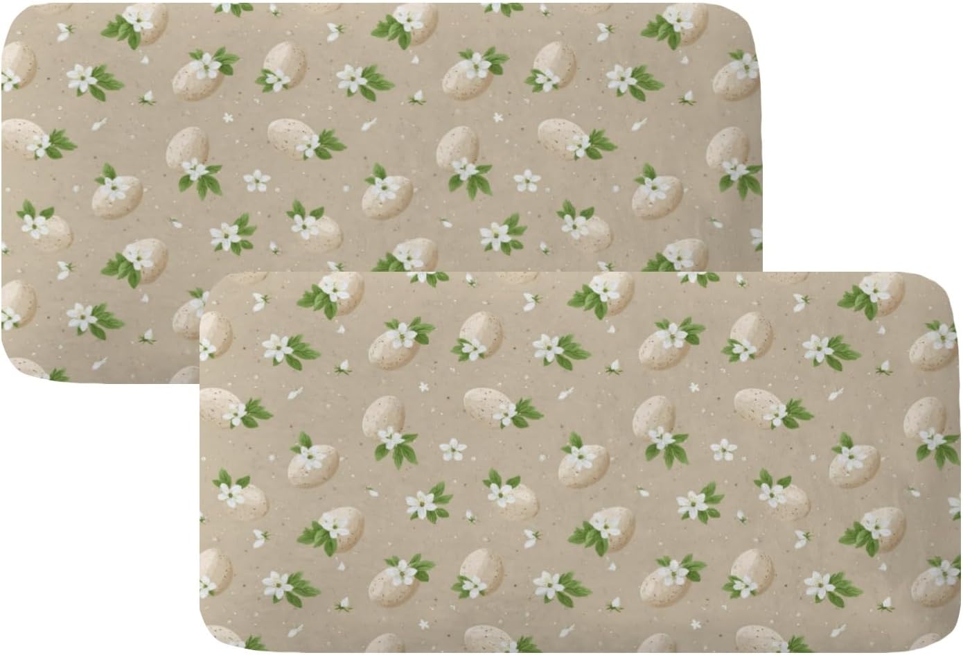 White Floral Egg Loveseat Covers Couch Covers for 2 Cushion Couch, 2-Piece Stretch Sofa Slipcovers Anti-Slip Washable Furniture Protectors for Dogs Pets