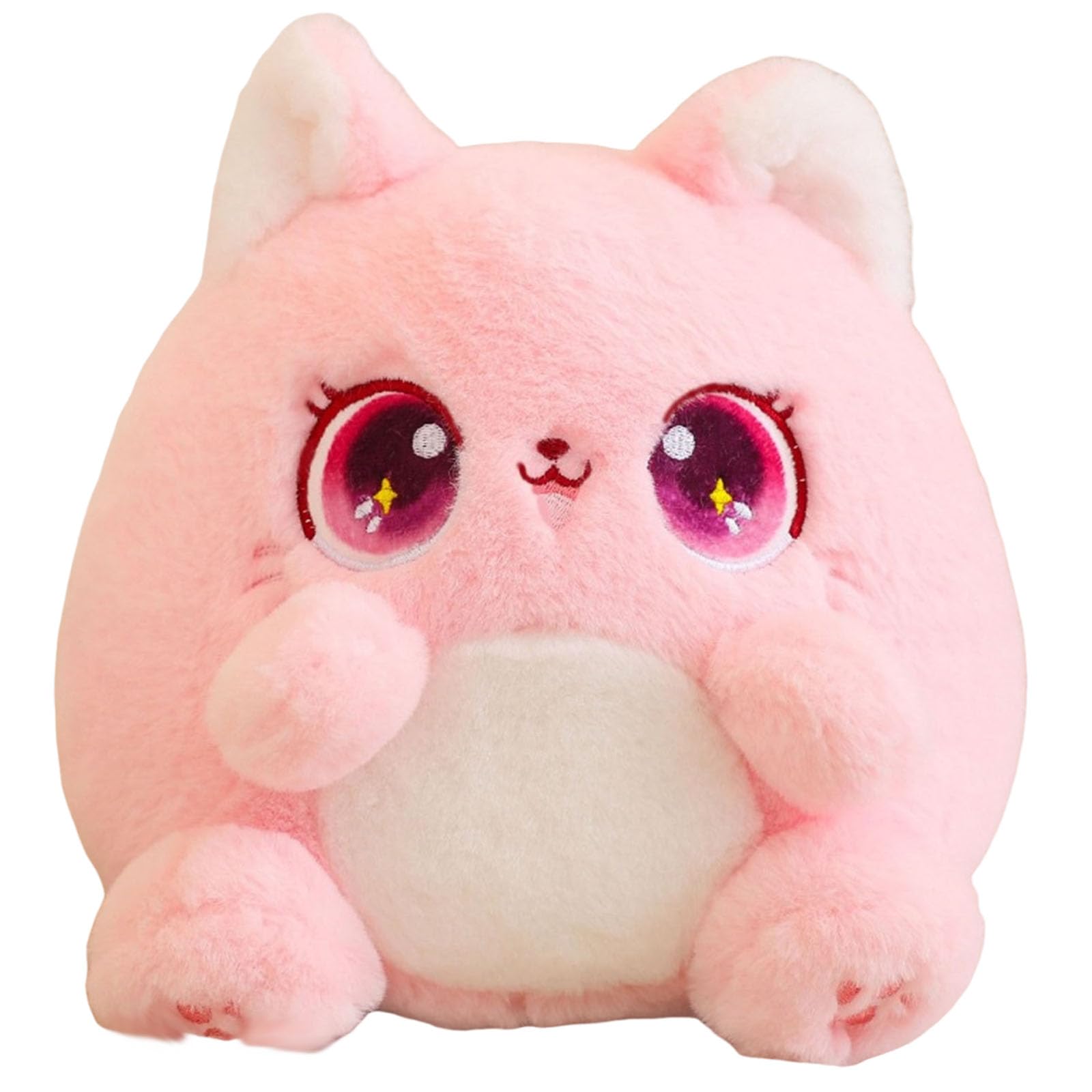 ZBELLO Cute Cat Plush, Soft Stuffed Toy, stuffed animal throw pillow for home decoration, a gift suitable for boys and girls. (Pink,25cm)