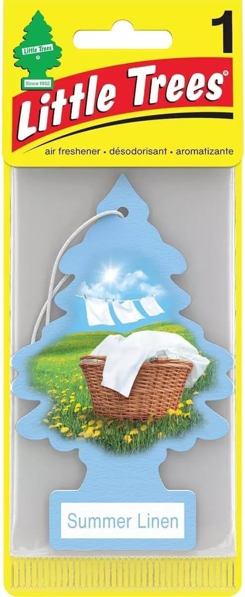 LITTLE TREES Car Air Freshener | Hanging Paper Tree for Home or Car | Summer Linen