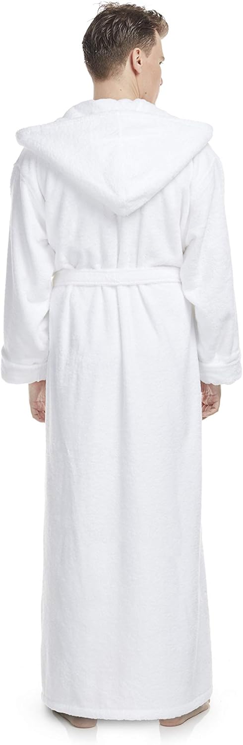 Arus Men's Hood'n Full Ankle Length Hooded Turkish Cotton Bathrobe - Image 3