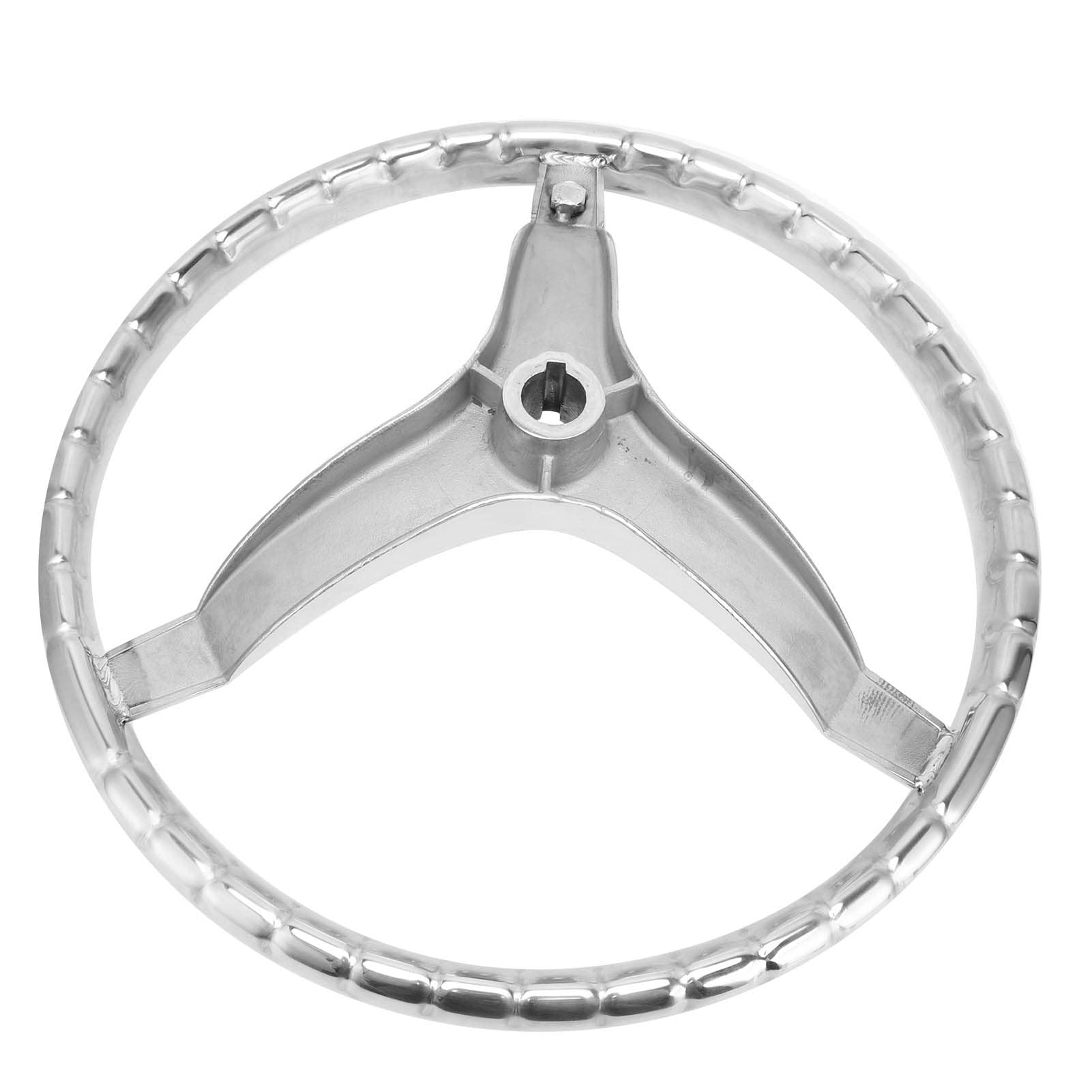 Volante a 3 Razze, Volante in Acciaio Inossidabile 316 a 3 Razze 13,5 Pollici con Manopola Girevole 5/8 Pollici ‑18 per Yacht