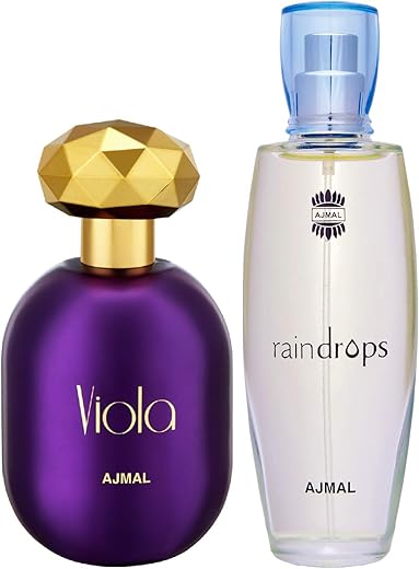 Ajmal Viola EDP Fruity Floral Perfume 75ml for Women and Raindrops EDP Floral Chypre Perfume 50ml for Women
