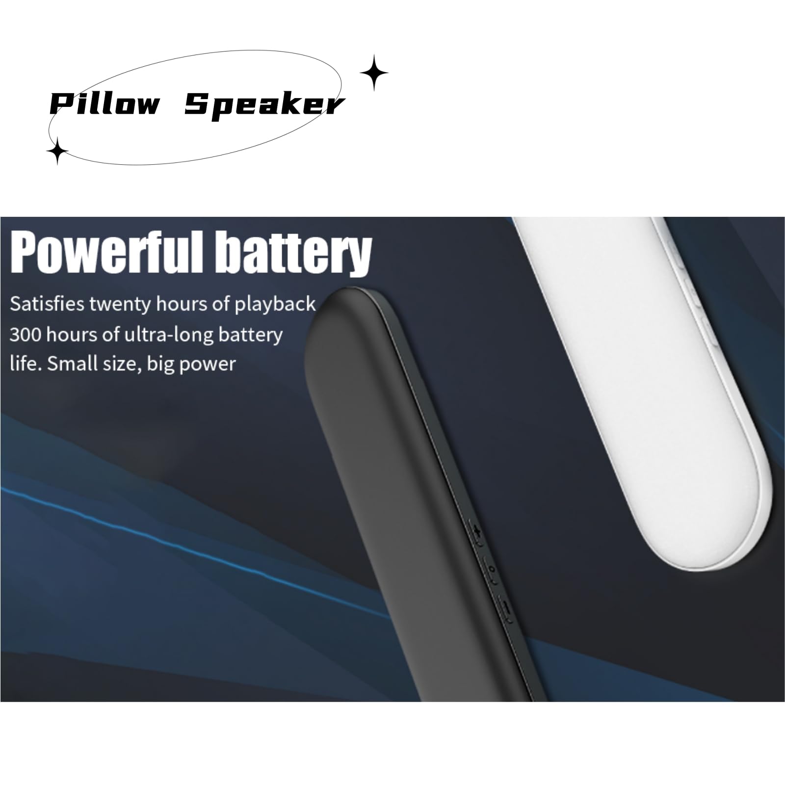 GLOGLOW Portable Bluetooth Pillow Speaker with 20H Playtime for Sleep, Meditation, Audiobooks - 100Hz-20Khz Under Pillow Speaker with Volume Control (Black)
