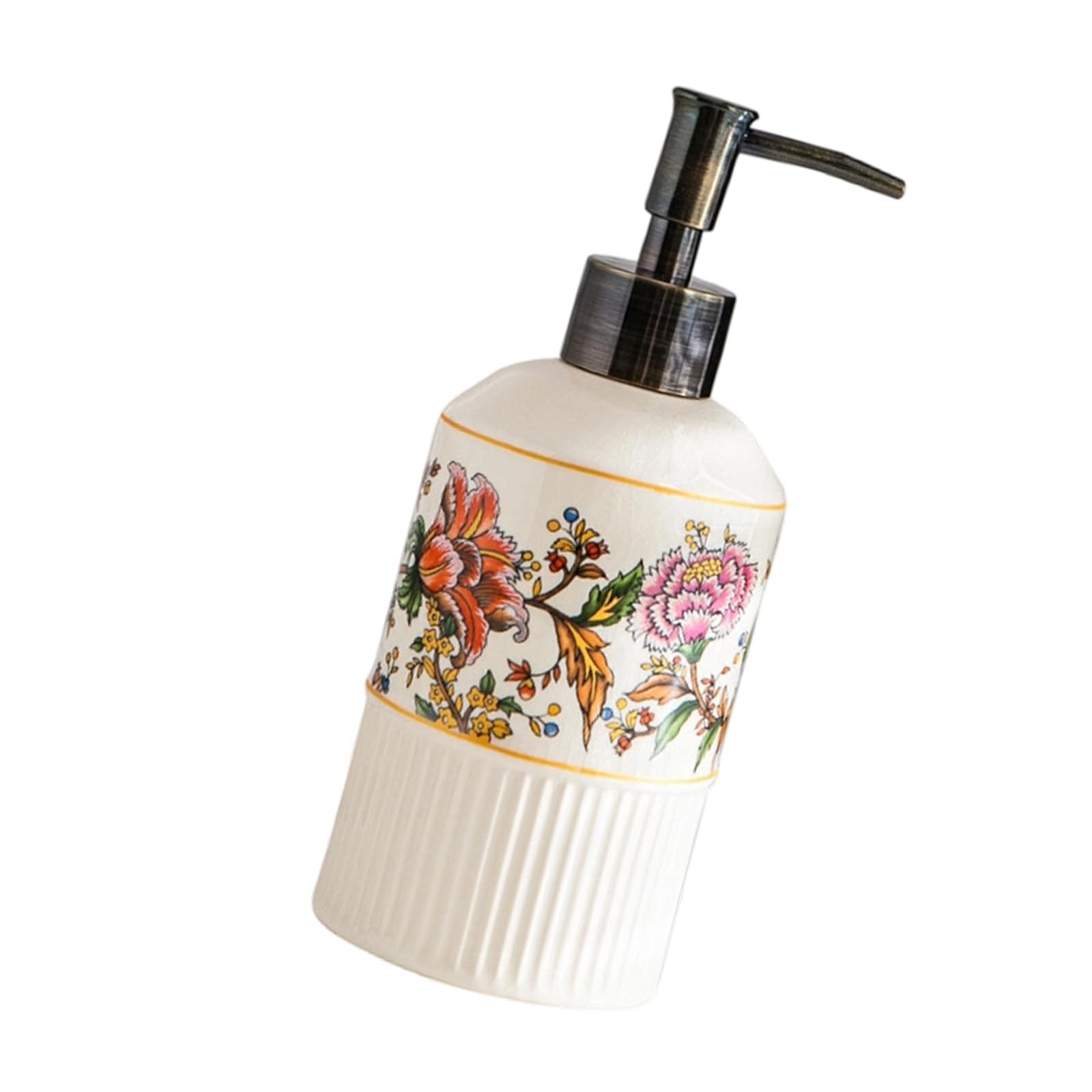 Buxuaaaa Press Type Ceramic Soap Bottle with Crackle Ice Glaze Finish Soap Dispenser for Home Bathroom Organizing Use Decorative Dispenser